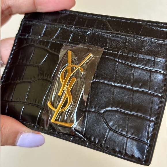 NWOT Yves Saint Laurent YSL Cassandre Card Case in Crocodile-Embossed Leather - Picture 3 of 6
